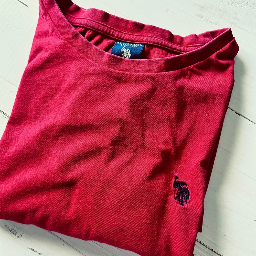 U.S. Polo Assn. Men's Red Crew Neck Short Sleeve T-Shirt Casual‎ Everyday